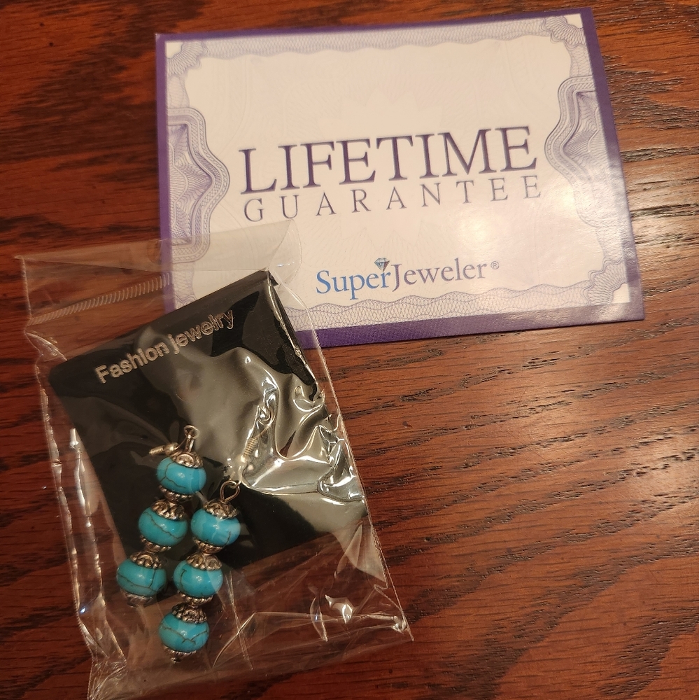 SuperJeweler Turquoise colored Earrings